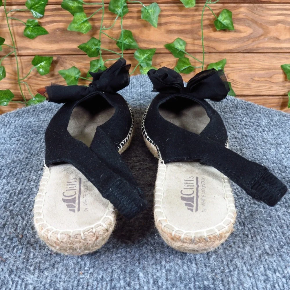 Cliffs by White Mountain Cheerful Womens Espadrille Size 8 Summer Black Fabric